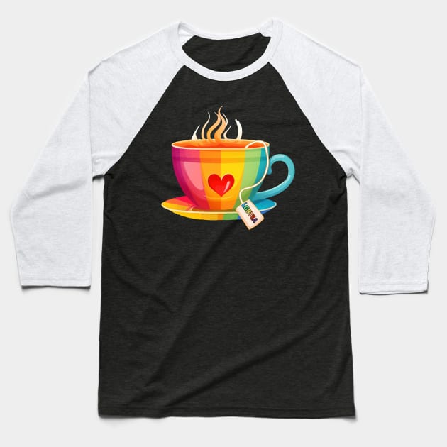 Proud LGBTQ gay pride tea drinker Rainbow Colored Tea Cup LGBTea Baseball T-Shirt by star trek fanart and more